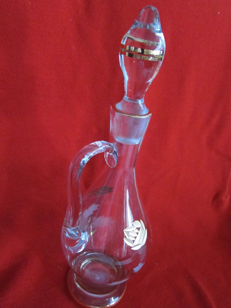 Glass Decanter Gold Decoration