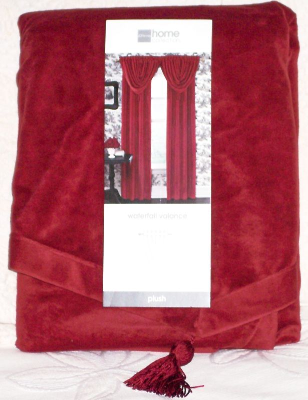 JCP Home Waterfall Valance Plush 37 x 23 Spicy Red NIP