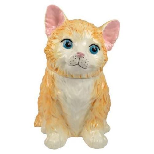 Goes Great with Milk Orange Kitten Cookie Jar