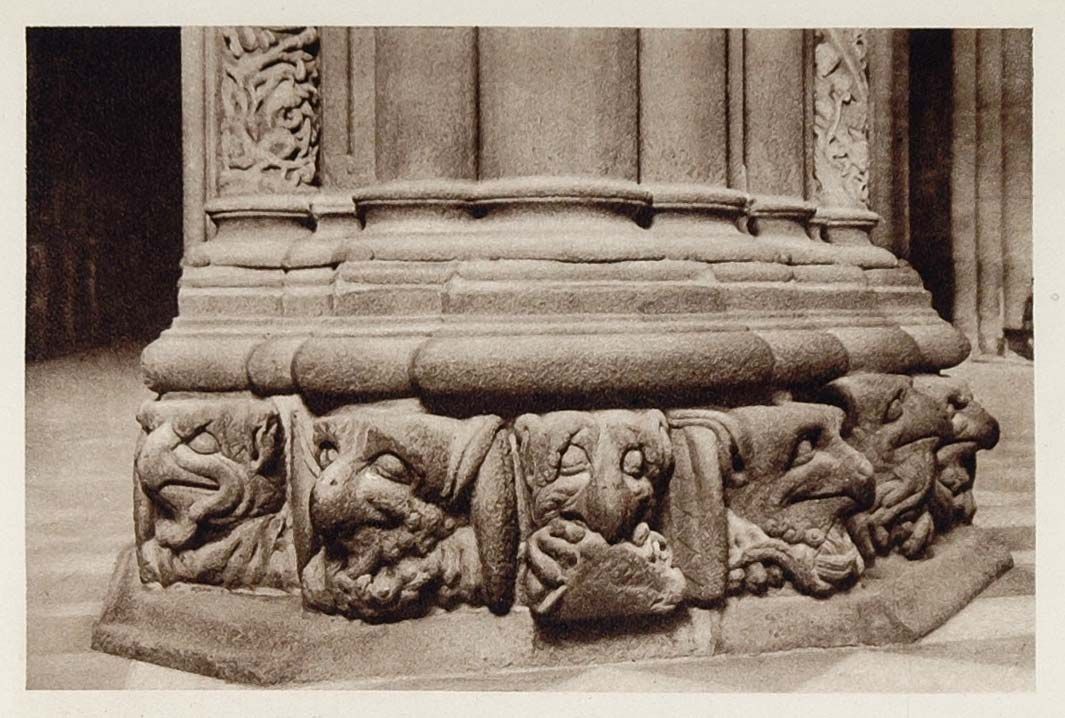 1928 Carving Cathedral Santiago de Compostela Spain   ORIGINAL