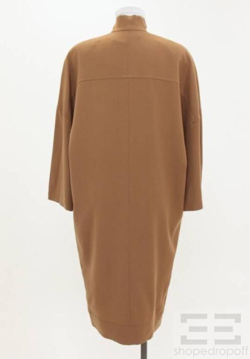 Gianfranco Ferre Tan Wool Zip Pull Over Dress Size 40