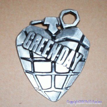 Green Day Pewter Grenade Logo Belt Buckle