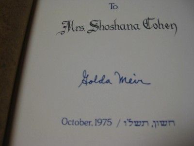 Signed Golda Meir My Life 1975 First American Edition Israeli Prime