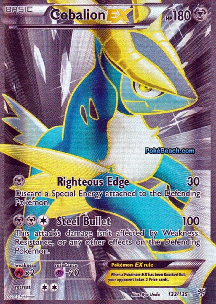 Pokemon card COBALION EX FULL ART 133/135 PLASMA STORM MINT FREE