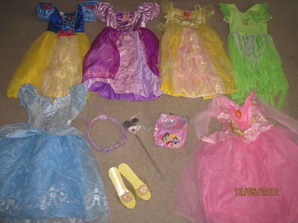4T 4 5 6 Disney Princess Dress Up Lot Costumes Tiaras Fabulous Pieces