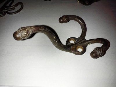  Finial Iron Coat Hooks Hardware Wall Rafter Hook Cast Hooks ~4PICS