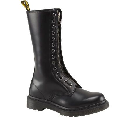 Dr. Martens Womens Rimba 14 Eye Jungle Zip Up Mid Calf Boots Black