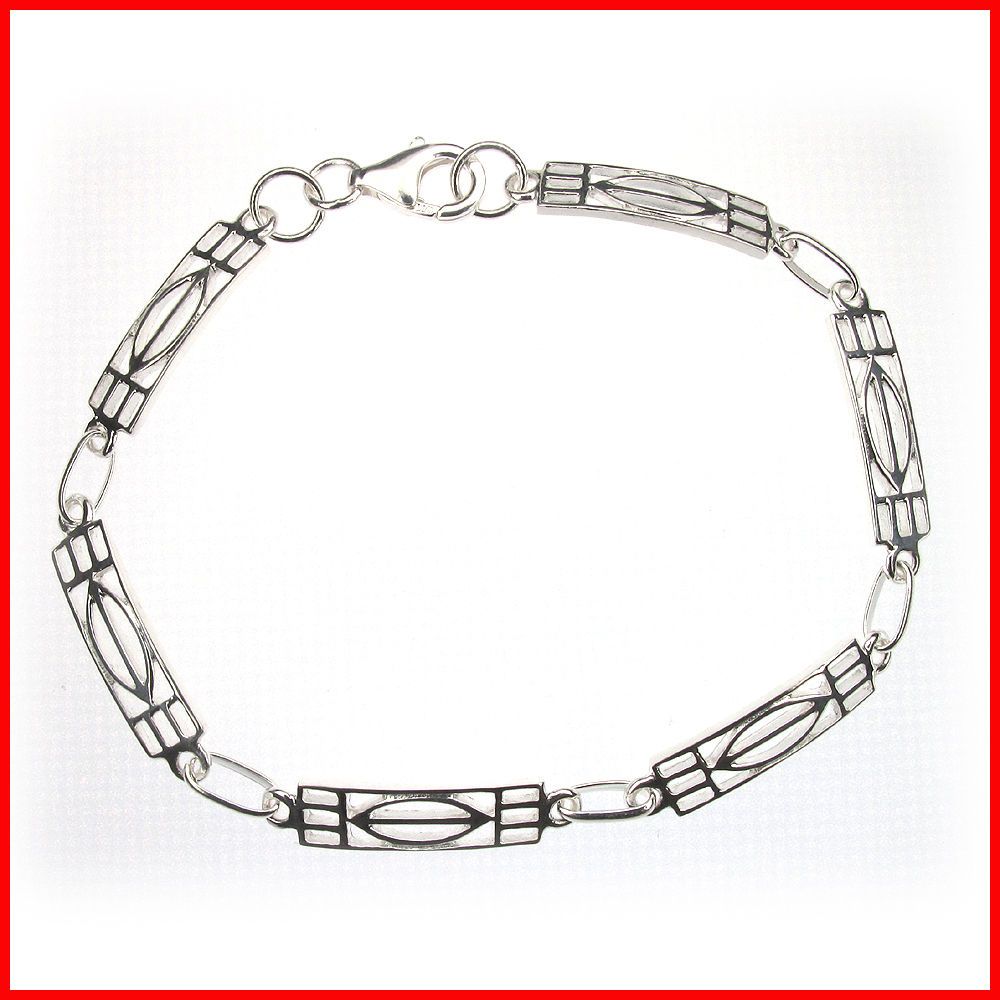 Sterling Silver 925 Rennie Mackintosh Inspired Bracelet