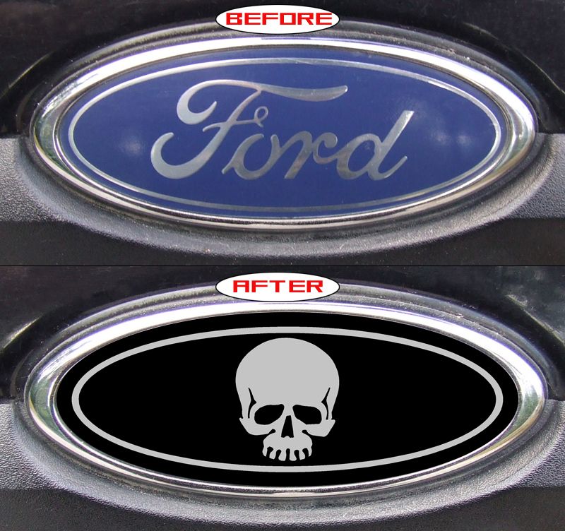 20 03 FORD F 150 HARLEY DAVIDSON SKULL BLACK EMBLEM OVERLAY STICKERS