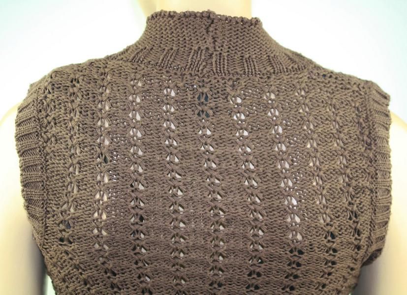 Süßes Bolero Weste Strickweste Ärmellos Braun XS H M Boho Ethno 1T