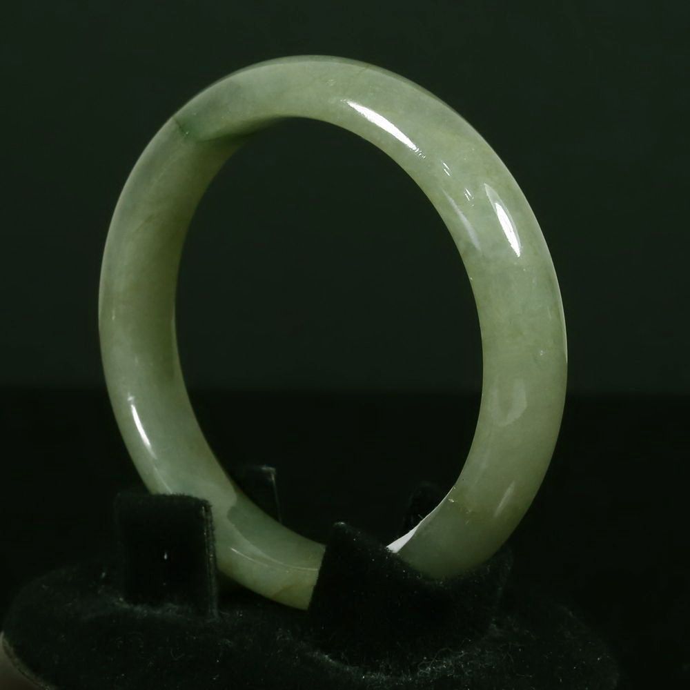  54mm Green Bangle Round 100% Natural Untreated Grade A Jadeite Jade