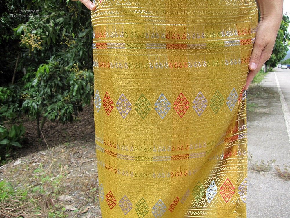  Silk Dress Chinese Front Cut Stitch Outfit Goldenrod Yellow XL