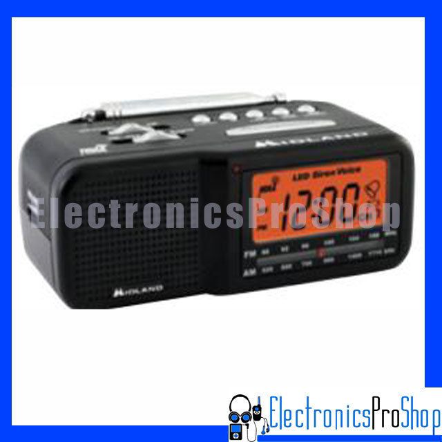  11 Desktop Alarm Clock AM FM Weather Radio with NOAA All Hazard Alert