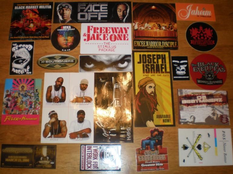 20 Rap Stickers Snoop Dogg NAS Black Eyed Peas Ice Cube Jaheim Jagged