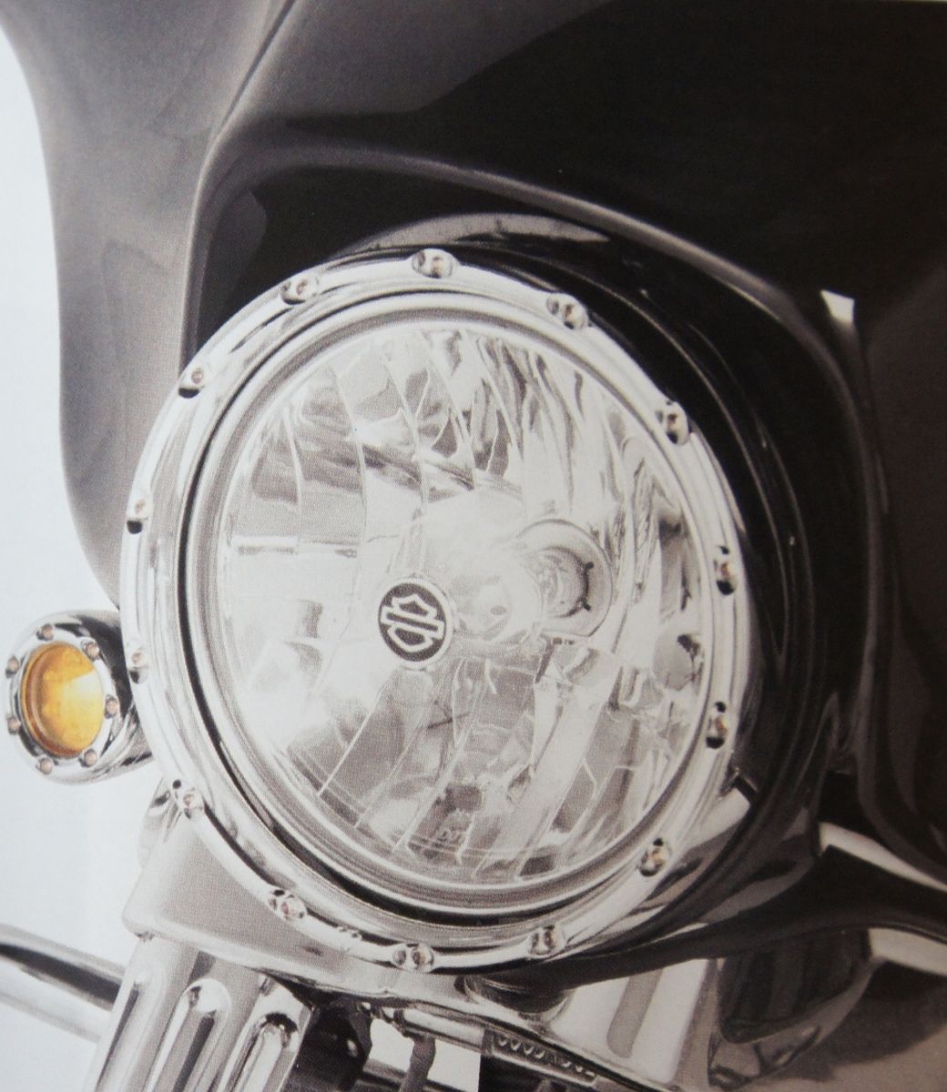 Ness Chrome Fire Ring LED Headlight Bezel Running Lights 4 Harley