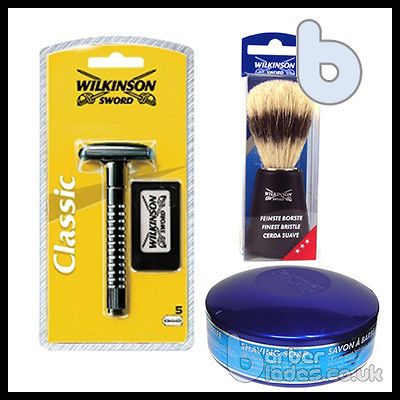  Sword Classic Shaving Set   Safety Razor, Brush, Shaving Soap & Blades