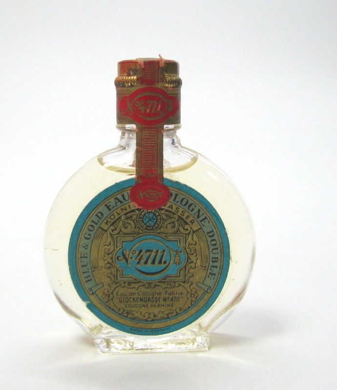 Old German 4711 Blue and Gold Eau de Cologne Bottle