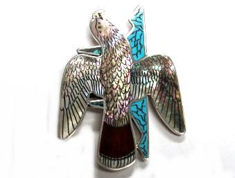 Harlan Coonsis Amazing Red Tail Hawk Pin Pendant