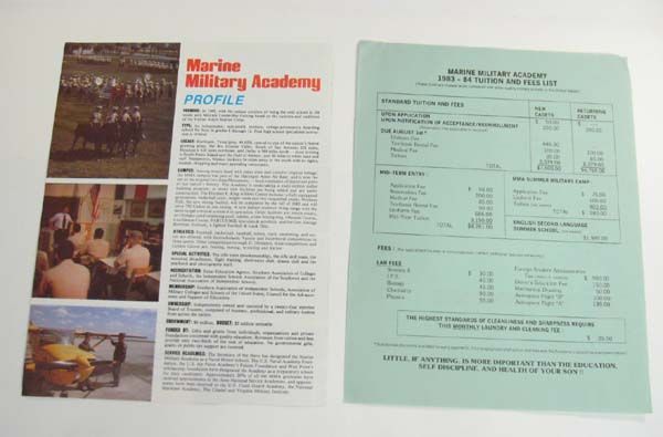 1983 Marine Military Academy Promo PCKG Harlingen TX