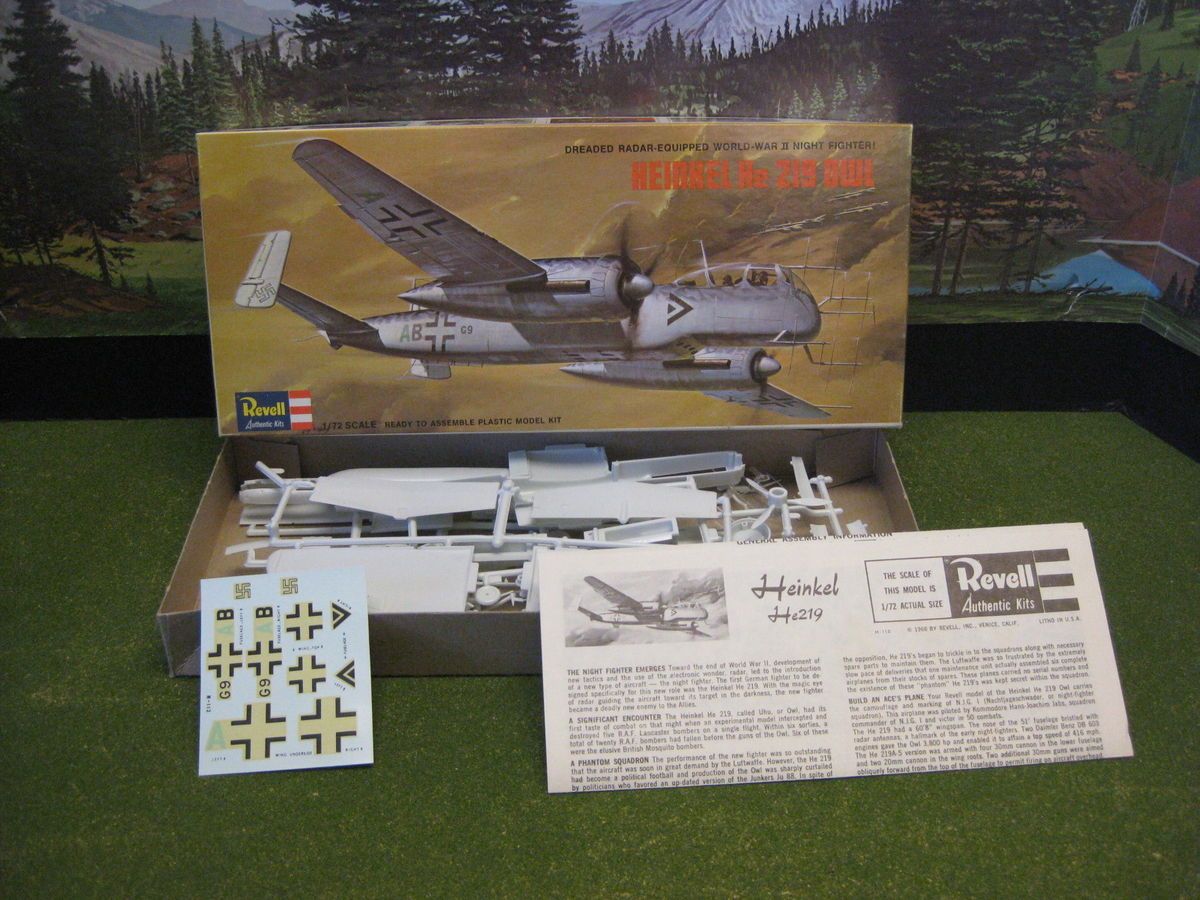 Revell Heinkel He 219 Owl 1/72 Model Airplane Kit #H112   WWII Night