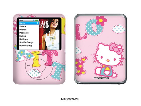  protector decal sticker skin for apple ipod nano 3rd gen hello kitty