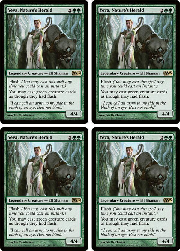 MTG 4X x4 4 Yeva Natures Herald M13 Magic 2013 Mint