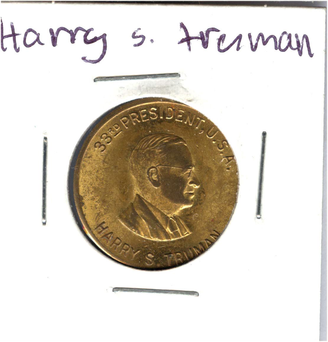 33rd President U s A Harry s Truman Token Coin