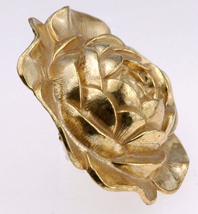 Miriam Haskell Vintage Rose Brooch Pin 3 Dimensional Design Designer