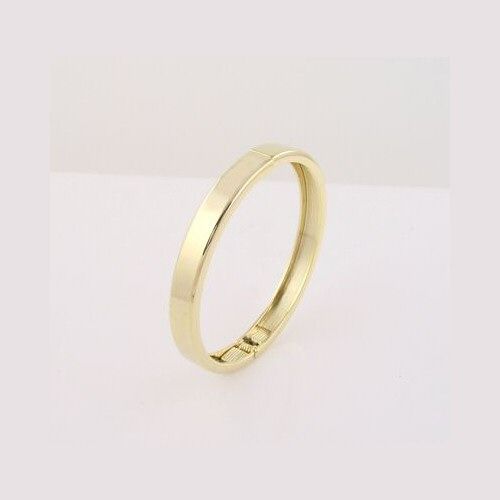 new 14kt gold plated hinged bangle bracelet