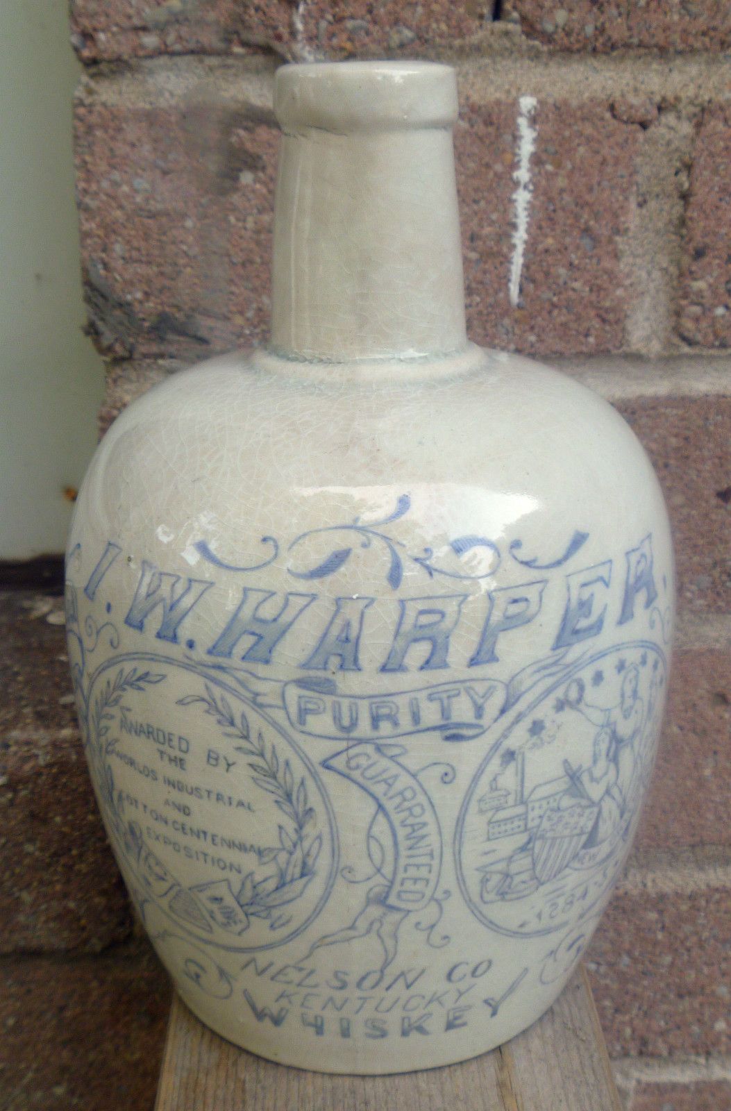 RARE I w Harper Nelson Co Kentucky Quarter Gallon Stoneware Whiskey