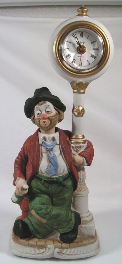 WHISTLING WILLIE HOBO CLOCK CLOCKPOST FIGURINE