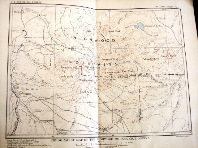 Montana Highwood Mountains Geology Pirsson 1905 1st Ed