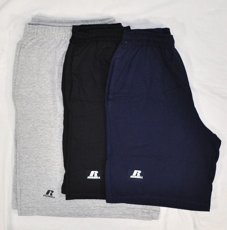  New Russell Mens Athletic Cotton Blend Shorts