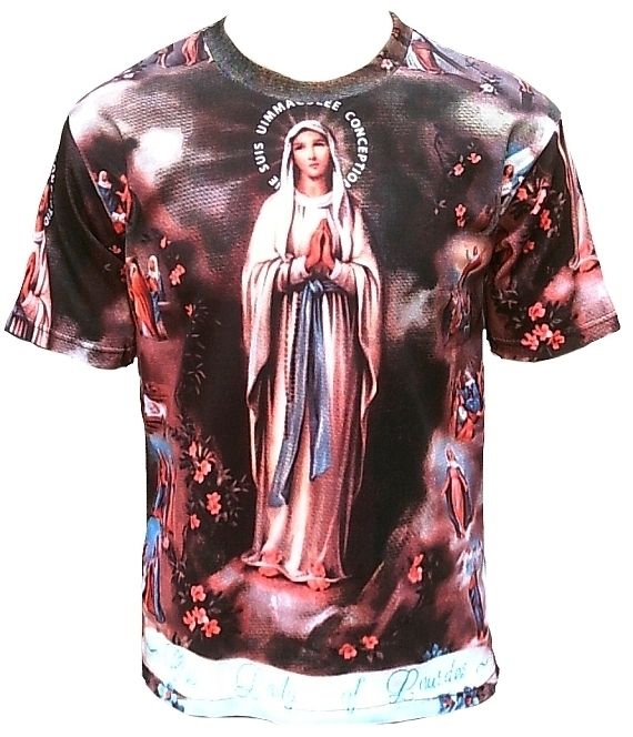 Lady of Lourdes MARY HOLY MADONNA Religion Tattoo Star Designer T