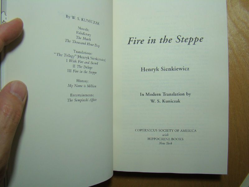 1992 Henryk Sienkiewicz Fire in The Steppe Kuniczak VG