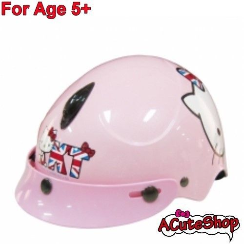 Hello Kitty Kids Motor Bike Helmet Harley Union Jack England Pink