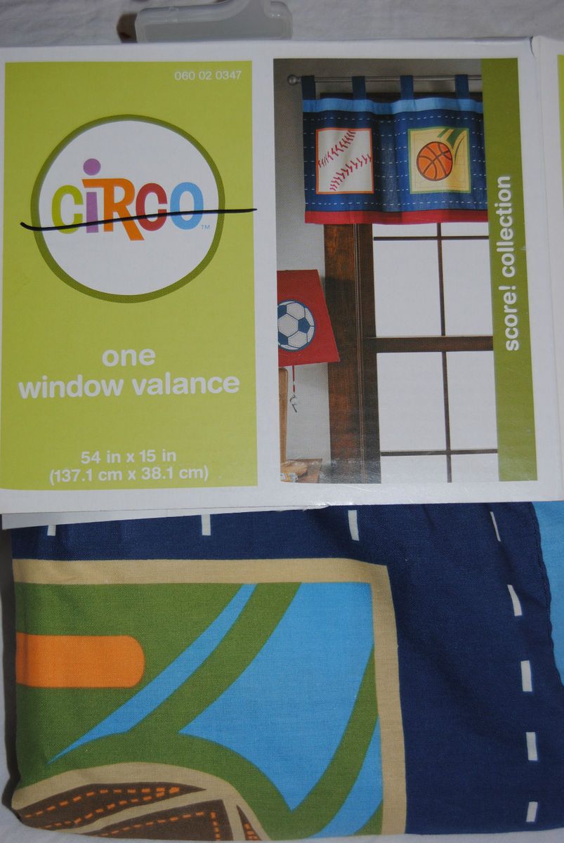 NEW Circo Score Collection Sports Valance 54 x 15 Baseball Basketball