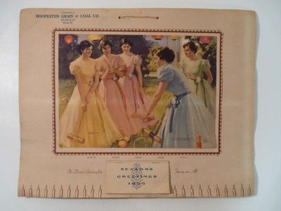 Vintage Dionne Quintuplets Advertising 1955 Calendar Grain Co