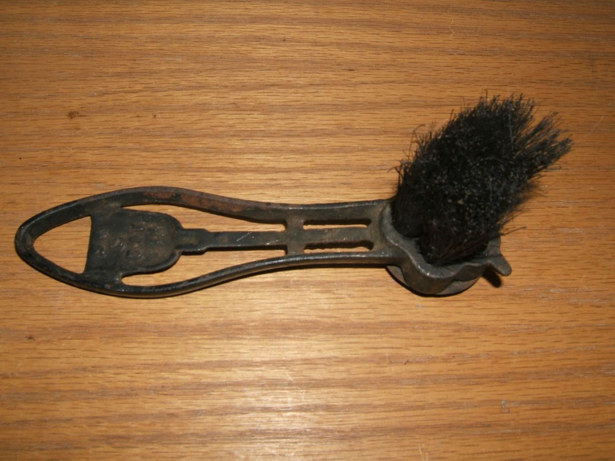 Antique 1895 Cast Iron Shoe Shine Brush Patent August 8 1895