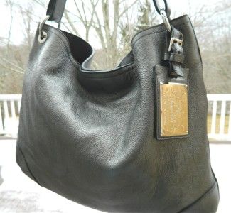  Purple Label Pewter Metallic Leather Bohemian Hobo Tote Bag