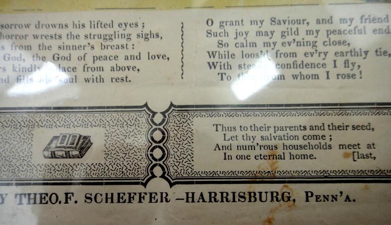 1867 Antique Fraktur Kiper Northampton PA Birth Baptism