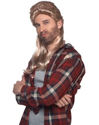 Blonde Redneck Mullet Wig Hillbilly Trailer Park Blond 80s Funny