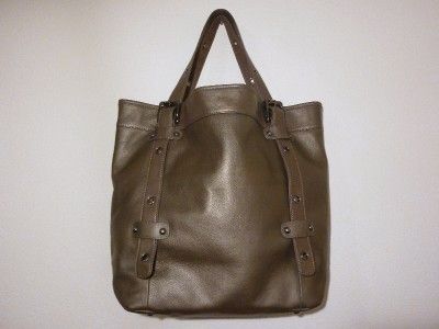 Steven Steve Madden Pewter Gunmetal Metallic Solid Leather Tote