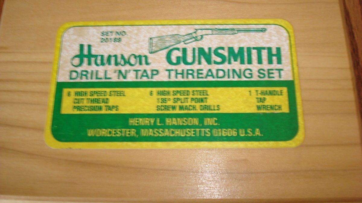 Henry L Hanson Drill  N  Tap Threading Set