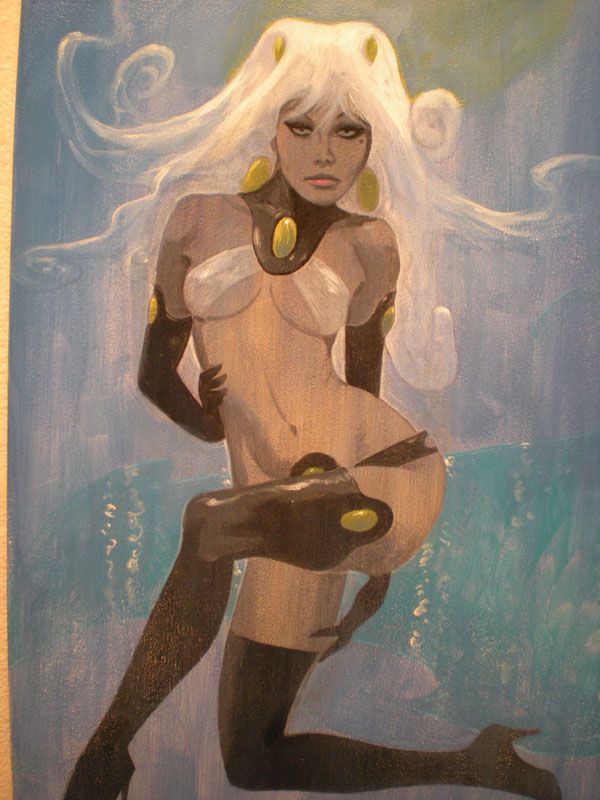 Mike Hoffman Original Art Squid Girl Submerge 2008 NM 16 x 20 on