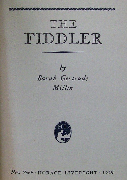 THE FIDDLER , 1st Horace Liveright US edition, facsimile DJ