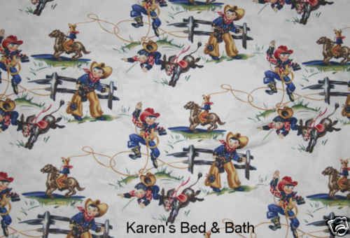 Cowboy Horse Bronco Rodeo Lasso Fence Ranch Boy Girl Curtain Valance