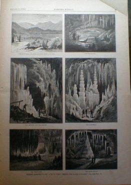 Luray Cavern Virginia w Map 1879 Buddhism Nepal New Years Thomas Nast