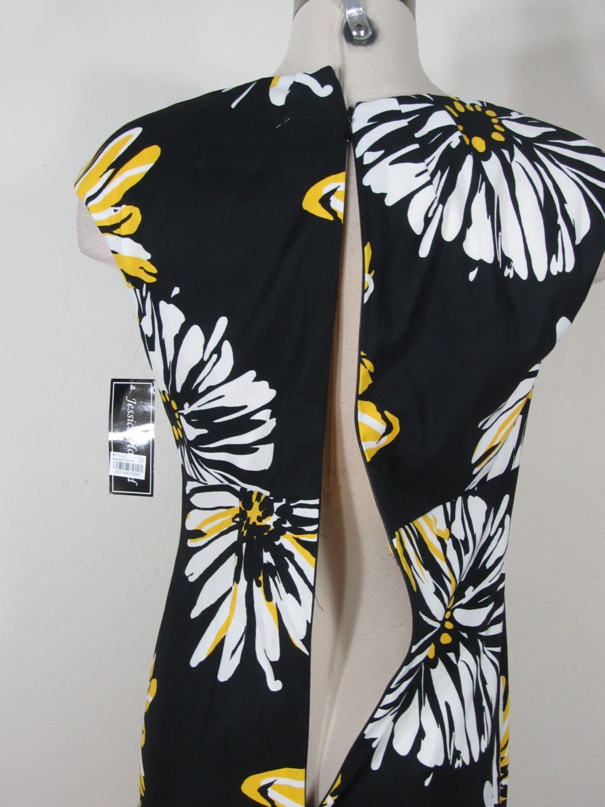 Jessica Howard Yellow Combo Printed Dress Sz 8 M Medium