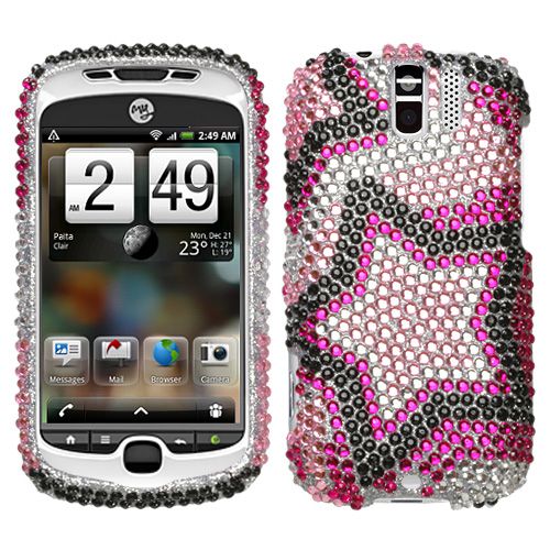 For HTC myTouch 3G Slide Case Cover Bling Rhinestones Twin Stars